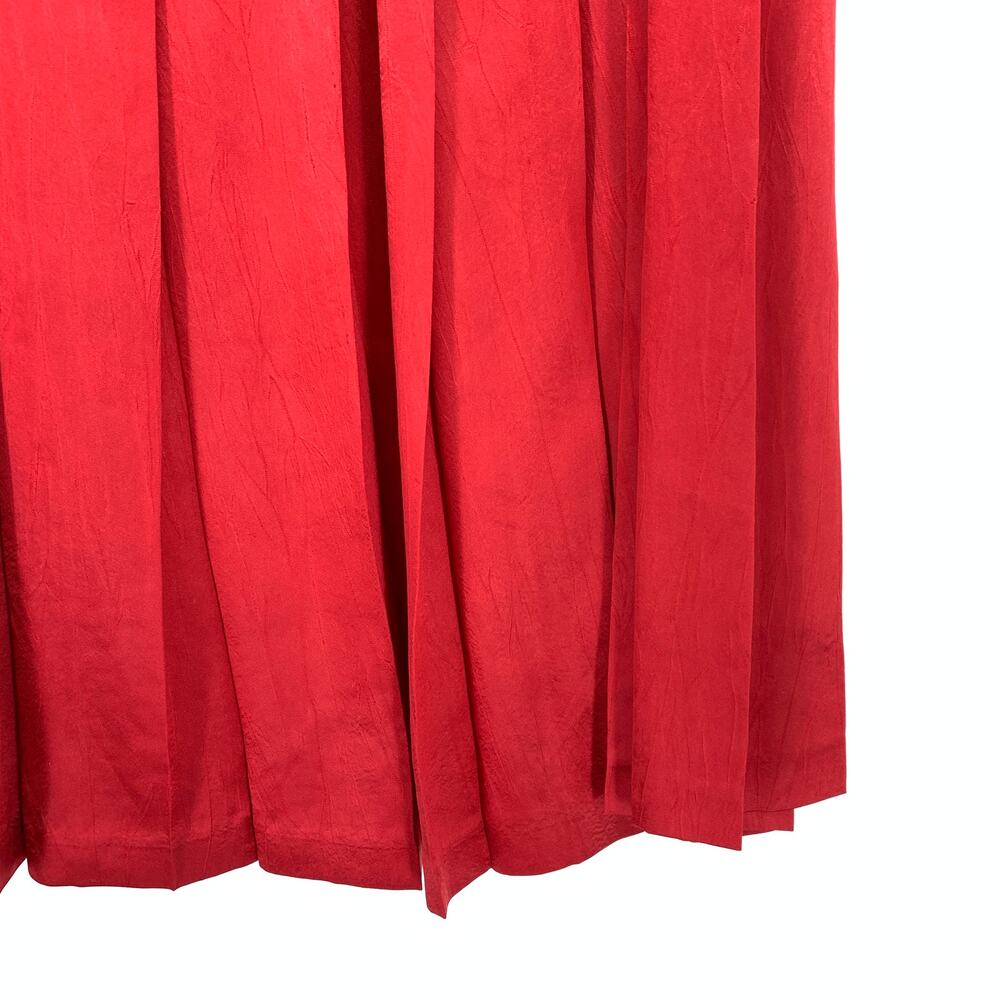 VTG Rodier 2 Piece Long Sleeve Top + Pleated Skirt Set Womens Size 42 US 10 Red - Picture 5 of 13